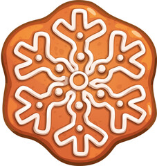 Homemade biscuit snowflake with sugar