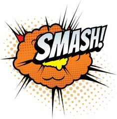 Smash cartoon comic book sound blast explosion