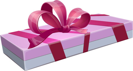 Holiday package, closed gift box isolated