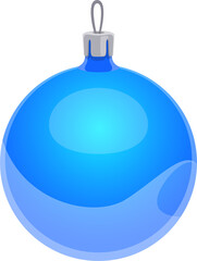 Christmas bauble, isolated blue ball