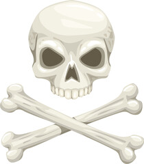 Death icon, skull and bones, Halloween