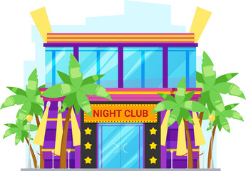Exterior of night club, entrance to nightclub