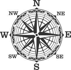 Vintage compass symbol and sign