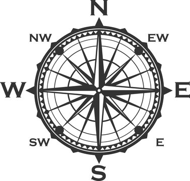 Vintage compass symbol and sign