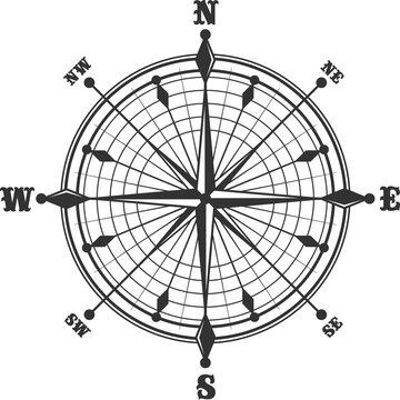 Vintage compass symbol and sign