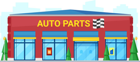 Car auto parts shop, automotive parts store