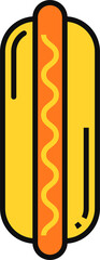 Fast food hot dog, fastfood menu thin line icon