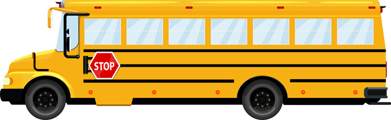 Yellow school bus isolated pupils transport © Vector Tradition