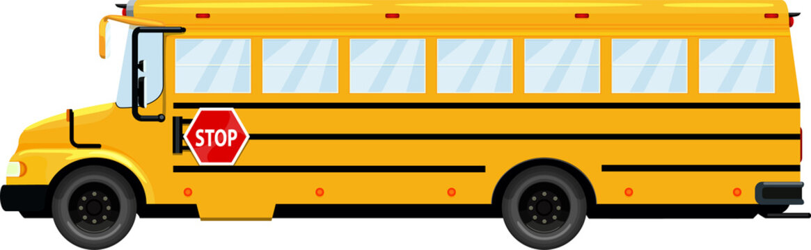 Yellow school bus isolated pupils transport