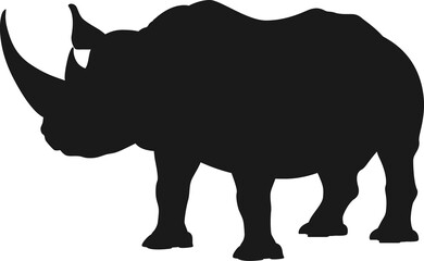 African rhino isolate rhinoceros animal silhouette