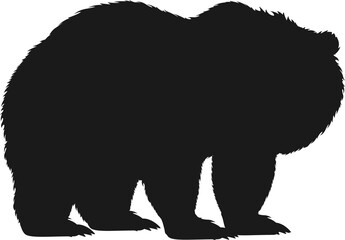 Fototapeta na wymiar Bear silhouette isolated ursus, grizzly polar-bear