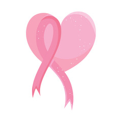 pink ribbon and heart