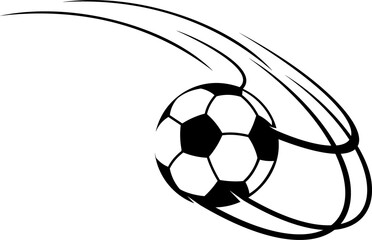 Flying soccer football ball in movement isolated © Vector Tradition