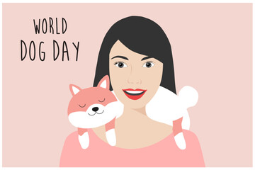 World dog day 26 August vector illustration