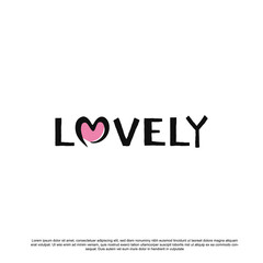 Lettering lovely with love logo design vector