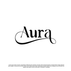aura lettering design. aura logotype vector
