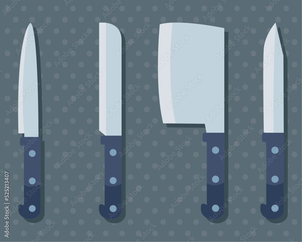 Wall mural knives icon set