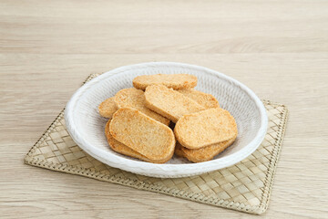 Kue Sagon, Indonesian traditional snacks, made from flour, grated coconut, sugar and then baked
