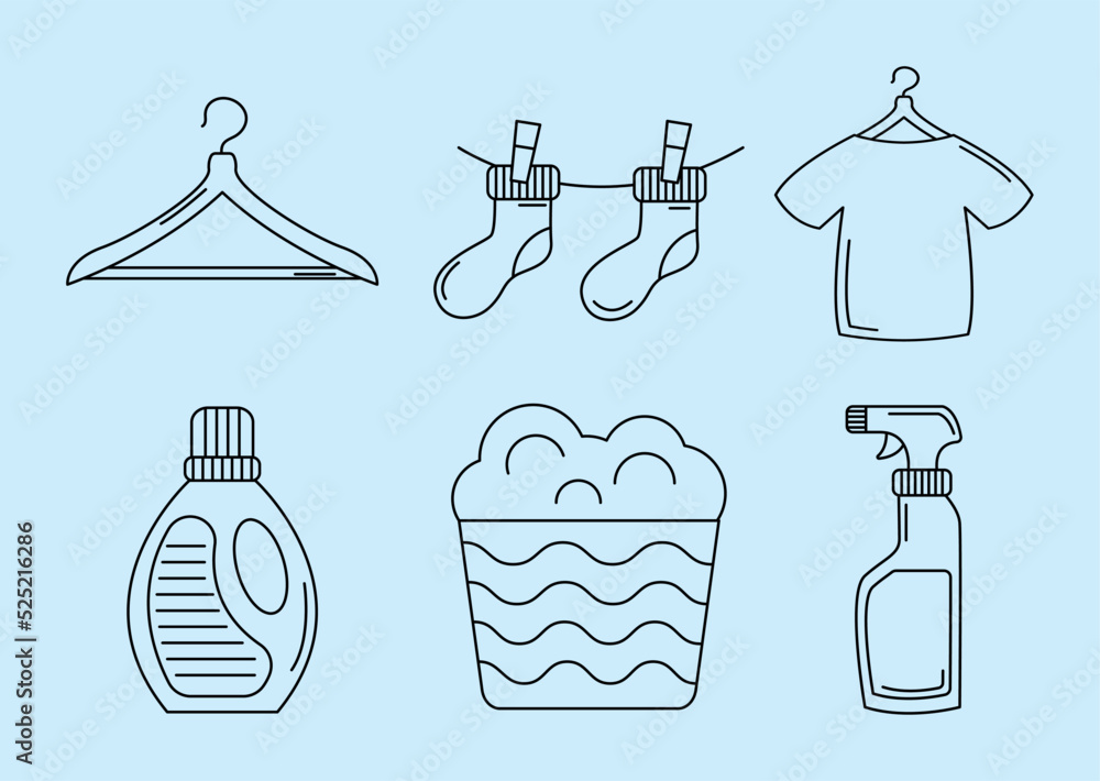 Sticker laundry icon collection