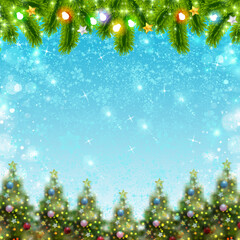 Fototapeta na wymiar 雪　クリスマス　もみの木　背景 