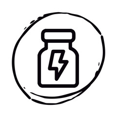 Imagen con frasco de medicina energetica tipo dibujo o botoón 