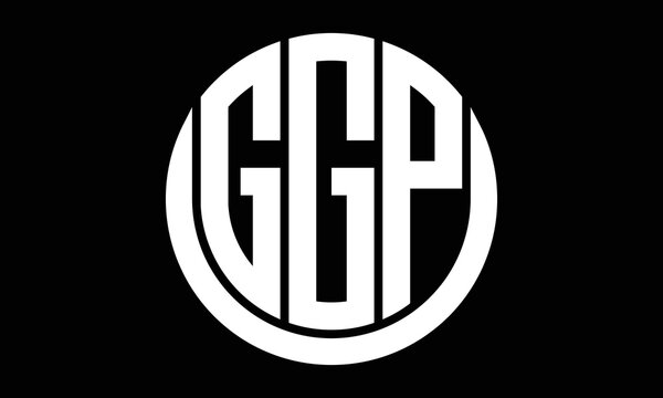 GGP shield in circle logo design vector template. letter mark, wordmark, monogram symbol on white background.