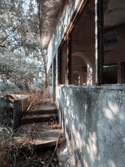 Gray abandoned house in nowhere