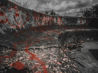 Abandoned cement bench