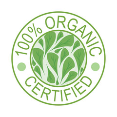 organic certified seal - obrazy, fototapety, plakaty