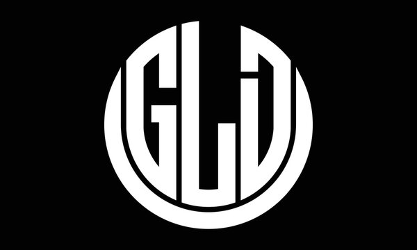 GLD shield in circle logo design vector template. letter mark, wordmark, monogram symbol on white background.