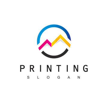 Print House Logo Template Using Colorful House Icon