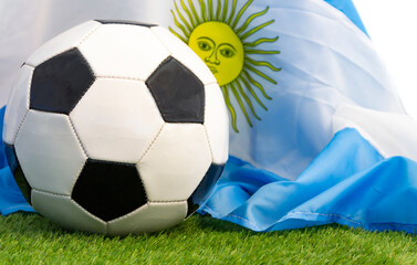 soccer ball with the Argentine flag