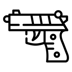 Line editable icon of a gun