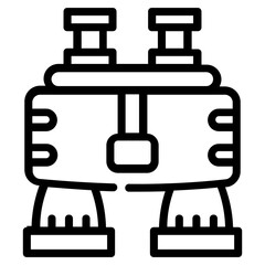 Military binoculars to see far objects in line icon
