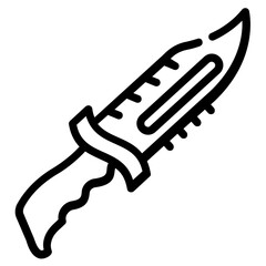 Knife in linear icon download