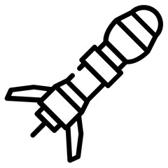 Obraz premium Modern line icon of a rocket 