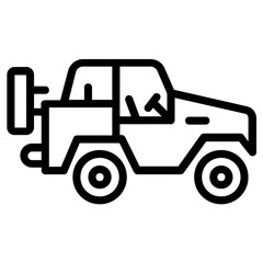 Modern line icon of a jeep