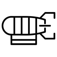 Modern line icon of a rocket 