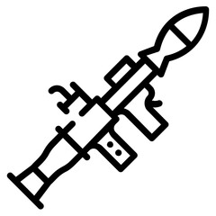 Line editable icon of a gun