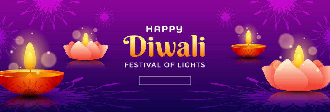happy diwali festival banner vector illustration design