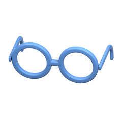 blue glasses 3d illustration