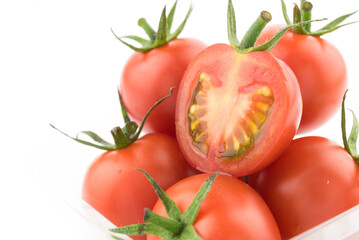 Fresh tomato on white background