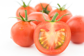 Fresh tomato on white background