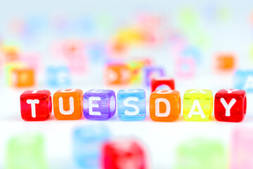 colorful of word is tuesday