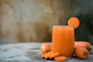 Fresh Carrot juice, carrot healthy drink, high beta carotene and vitamin C, Orange vegetable...