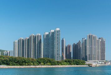 Fototapeta na wymiar High rise residential building in Hong Kong city