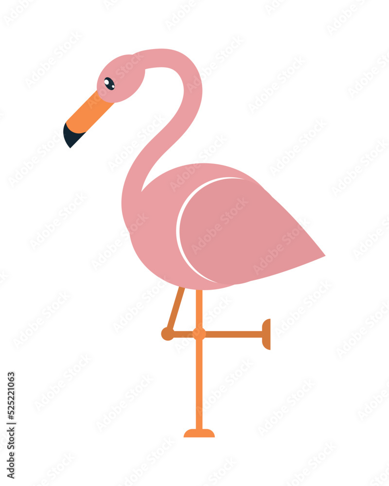 Poster cute flamingo icon