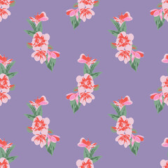 Floral Seamless vector illustration pattern background. Design for use all over textile fabric print wrapping paper and others. Vintage spring flower repeatable print design ready to print graphic