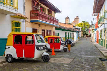 Foto op Canvas strert view of jerico colonial town, colombia © jon_chica