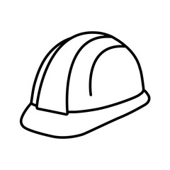 Construction safety helmet icon. Simple outline style. Hard hat, worker cap, protect and safe concept. Thin line vector illustration design isolated on white background. EPS 10.